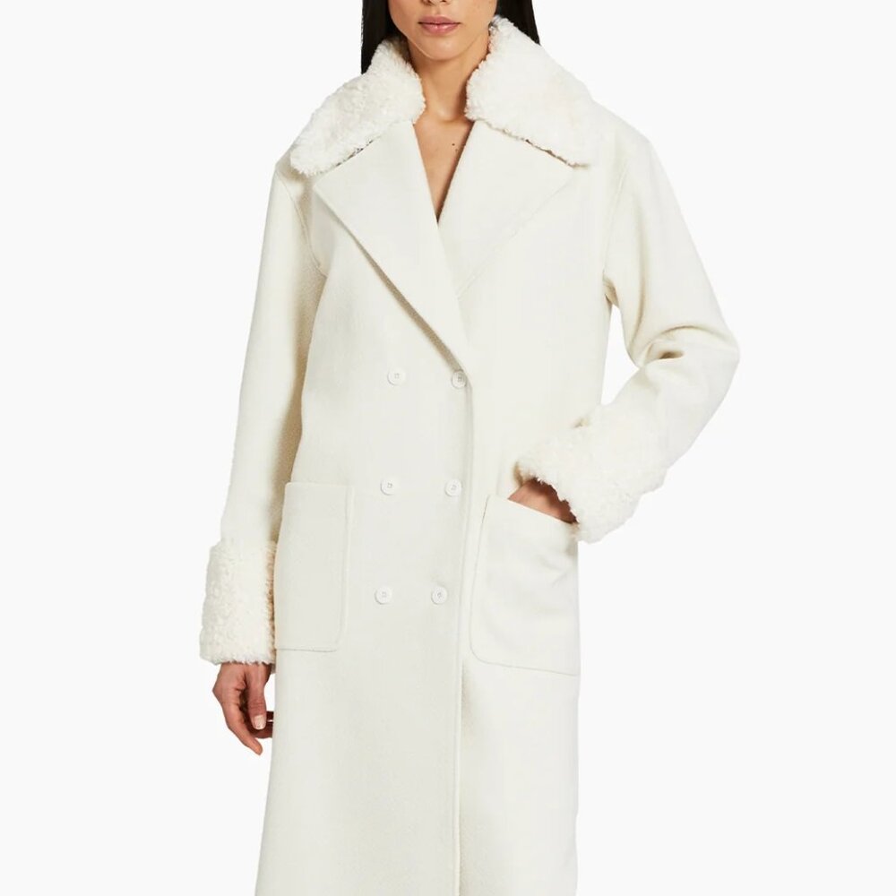 NWT Amanda Uprichard Carrington Faux Fur Coat XS